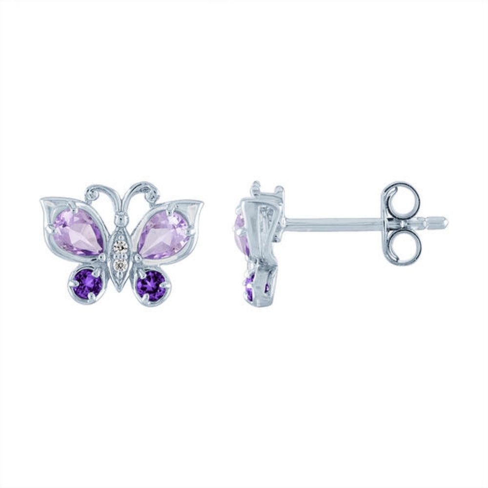 Sapphire Butterfly Stud Earrings